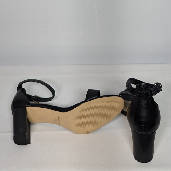 NEW Nine West Womens Leather Pruce Block Heel Sandal Black Nappa Sz 8 black - Picture 3 of 4